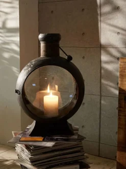 Faktorei Vintage-Metall Laterne schwarz