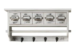 Faktorei Wandregal mit Handtuchhalter Vintage weiß