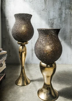 Faktorei Windlicht Aluminium bronze mit Effektglas