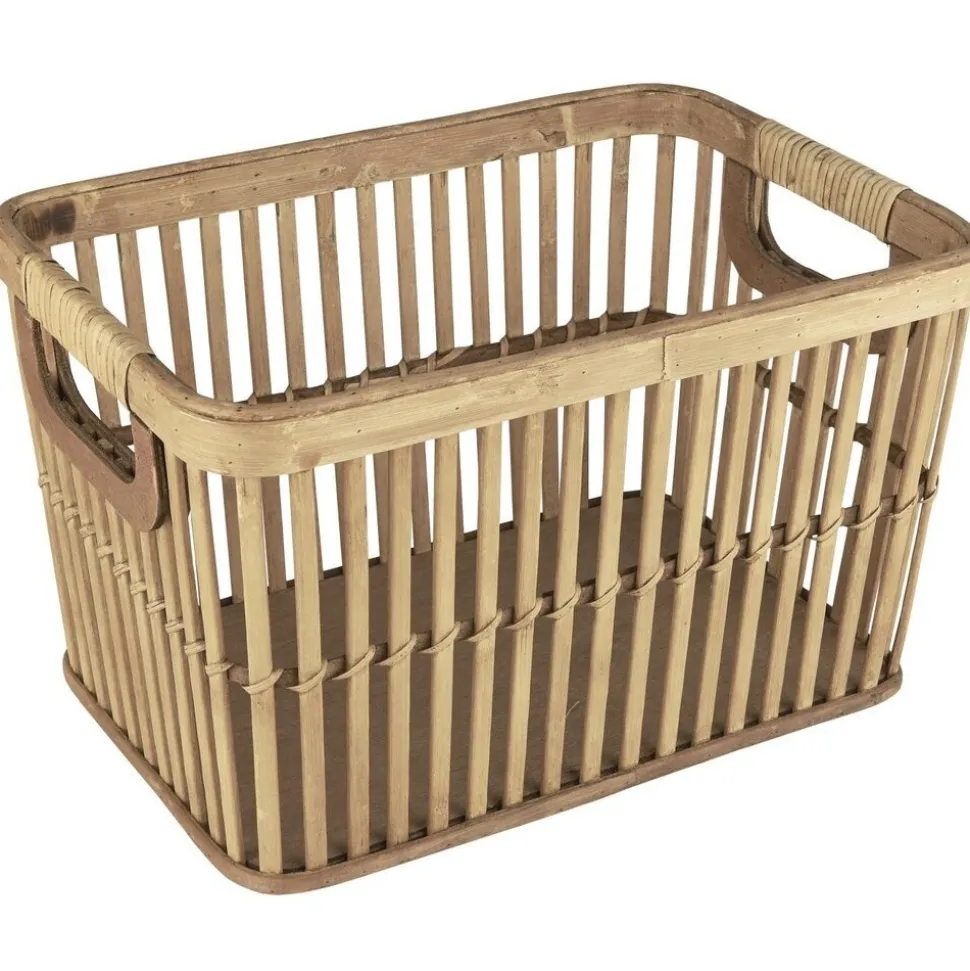 IB Laursen Bambus Korb mit Griffen offenes Geflecht