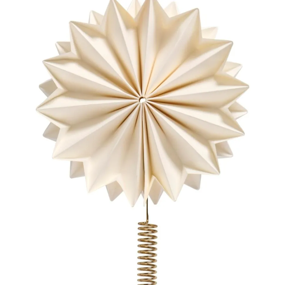 IB Laursen Baumspitze Stern weiß mit messingfarbenem Halter