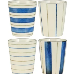IB Laursen Becher ohne Henkel gestreift Nordby 4er