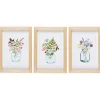 IB Laursen 3er Bilder-Set mit Blumenmotiv im Holzrahmen