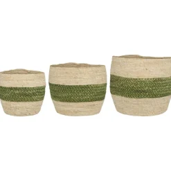 IB Laursen 3er Korbsatz mit farbigem Streifen