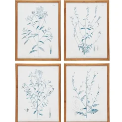 IB Laursen 4er Set Bilder mit Blumenmotiv in Holzrahmen