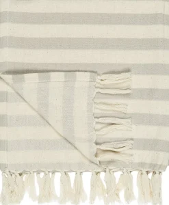 IB Laursen Hammam Handtuch mit Fransen und Streifen