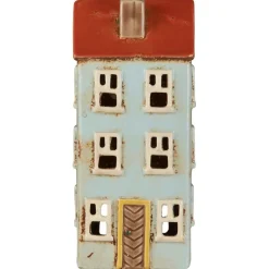 IB Laursen Keramikhaus Nyhavn hellblau mit gelber Tür