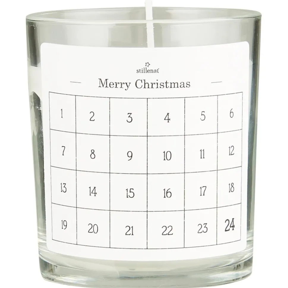 IB Laursen Kerze im Glas mit 1-24 Etikett