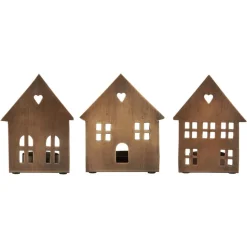 Ib Laursen Kerzenhalter für Teelicht Hausfassade 3er Set