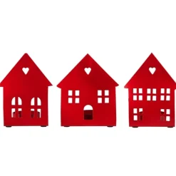 Ib Laursen Kerzenhalter für Teelicht Hausfassade 3er Set