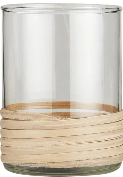 IB Laursen Kerzenhalter für Teelicht mit Rattangeflecht