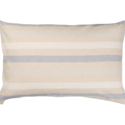 IB Laursen Kissenbezug natur mit weißen und hellblauen Streifen