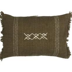 IB Laursen Kissenbezug Safi mit Stickerei und Fransen