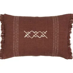 IB Laursen Kissenbezug Safi mit Stickerei und Fransen