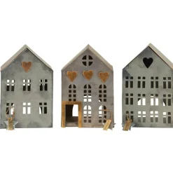 IB Laursen Metall Teelichthäuser Stillenat 3er Set