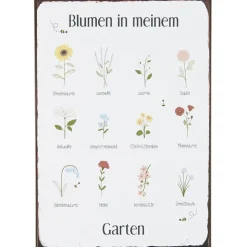 IB Laursen Metallschild Blumen in meinem Garten