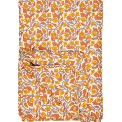 IB Laursen Quilt mit gelben und orangefarbenen Weinreben