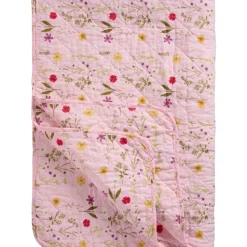 IB Laursen Quilt rosa mit Gartenblumen