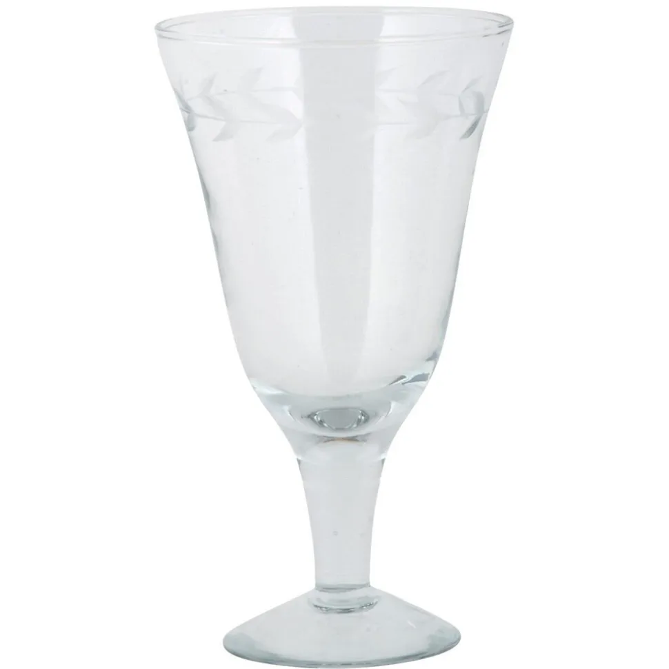 IB Laursen Rotweinglas mit Blattkante geschliffen