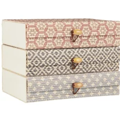 IB Laursen Schachteln 3er Set mit Muster viereckig Bambus