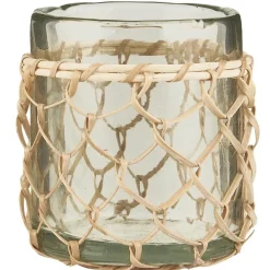 IB Laursen Teelichthalter mit Bambus mundgeblasen