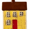 IB Laursen Teelichthaus Visby gelb mit roter Tür