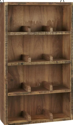 IB Laursen Wandregal aus Holz mit 4 Ablagen und Fachteilern UNIKA