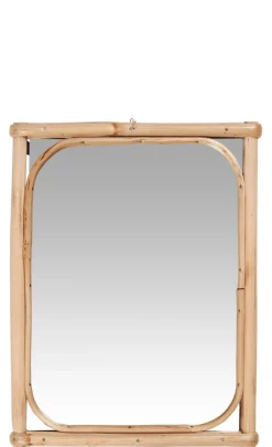 IB Laursen Wandspiegel Bambuskante