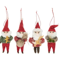 IB Laursen Wichtelmännchen 4er-Set Aufhänger aus Filz