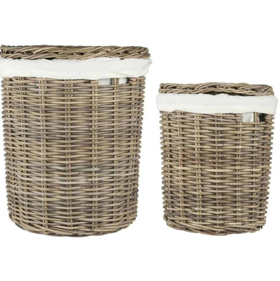IB Laursen Wäschekorbsatz je 2 mit Deckel und Stoffbeutel