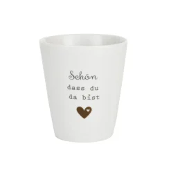 Krasilnikoff Happy Mug Becher Schön, dass du da bist