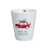 Krasilnikoff Happy Mug, Driving Home for Christmas, Red