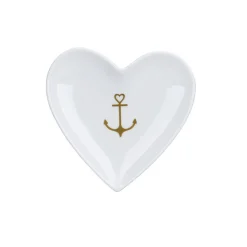 Krasilnikoff Herz Schale, Tablett Gold Anchor