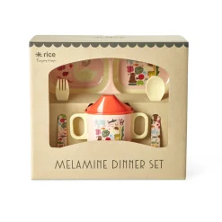 RICE Baby Geschirrset Wildlife Print aus Melamin