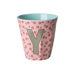 RICE Buchstaben-Becher mit Blumen Medium