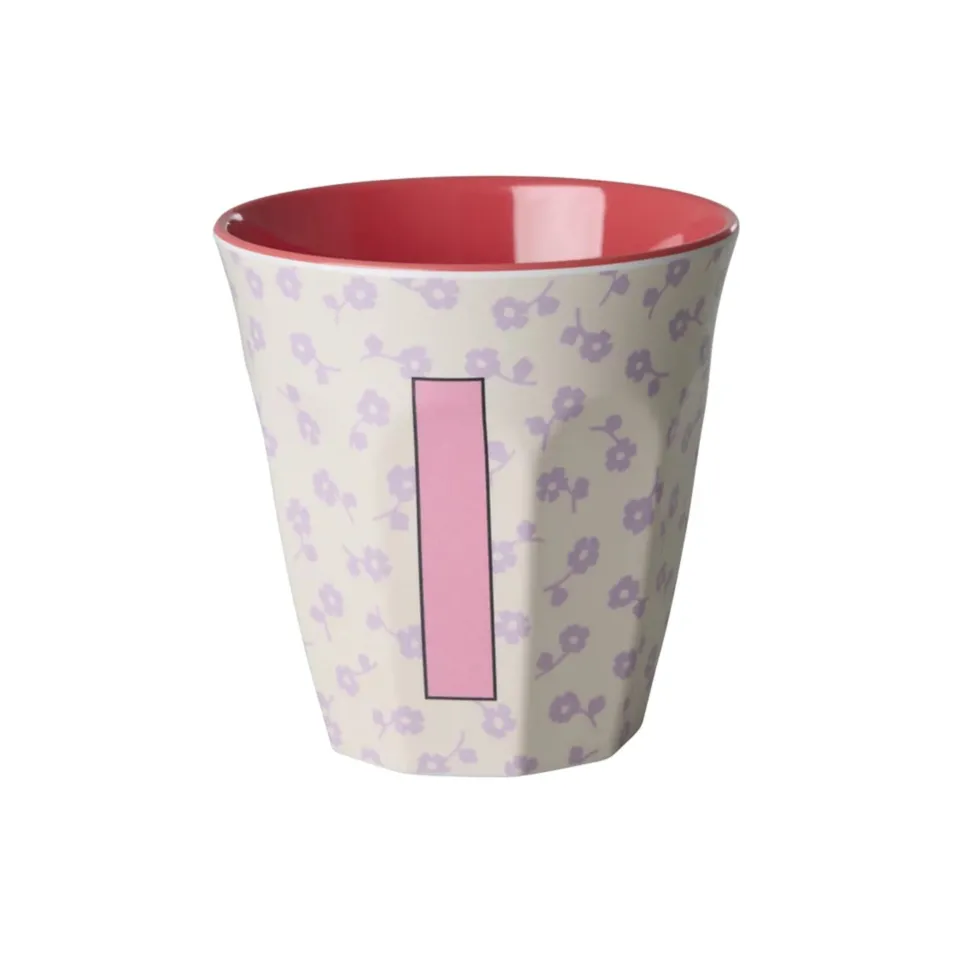 RICE Buchstaben-Becher mit Blumen Medium