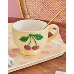 RICE Keramik Becher mit Kirschen