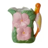 RICE Keramik Vase mit Pelikan und Blumen
