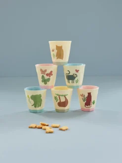 RICE Kleine Melamin Becher Sweet Jungle Print - 6er Set