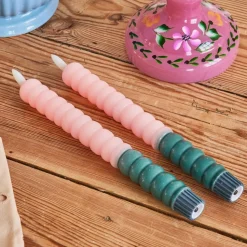 RICE LED Kerzen Twisted 2er