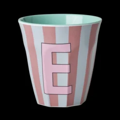 RICE Melamin Buchstabenbecher gestreift