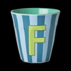 RICE Melamin Buchstabenbecher gestreift