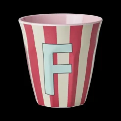 RICE Melamin Buchstabenbecher gestreift