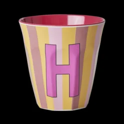 RICE Melamin Buchstabenbecher gestreift