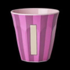 RICE Melamin Buchstabenbecher gestreift