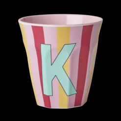 RICE Melamin Buchstabenbecher gestreift