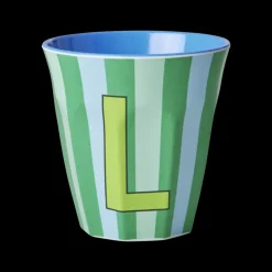 RICE Melamin Buchstabenbecher gestreift