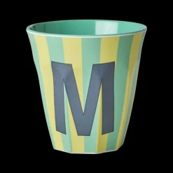 RICE Melamin Buchstabenbecher gestreift