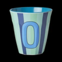 RICE Melamin Buchstabenbecher gestreift