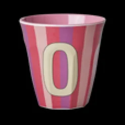 RICE Melamin Buchstabenbecher gestreift